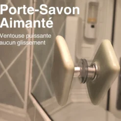 Porte-savon magnétique mural – sans perçage & séchage rapide