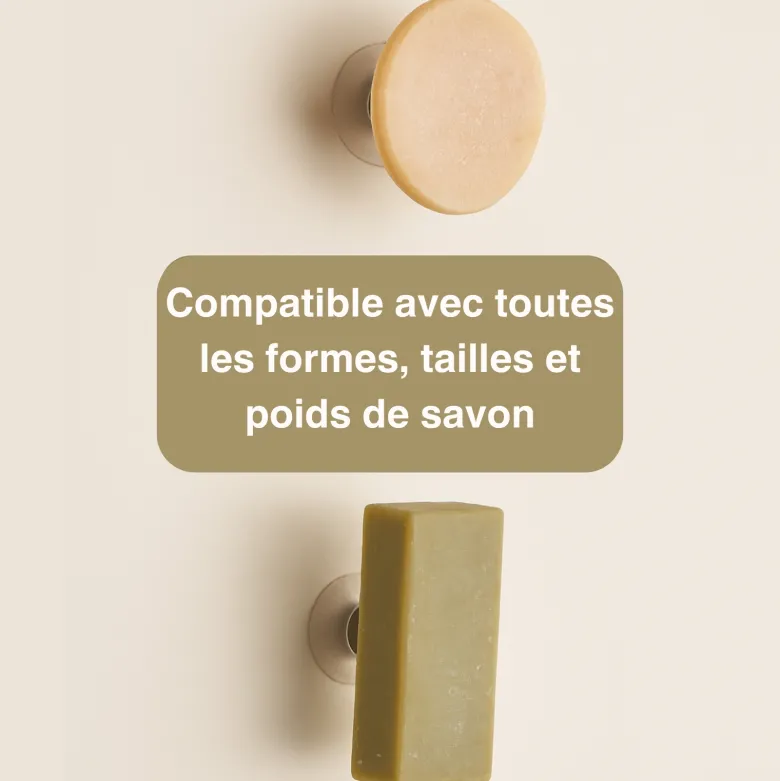 Porte-savon magnétique mural – sans perçage & séchage rapide