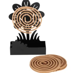 Porte-spirale de citronnelle en fer et 10 spirales de citronnelle à faire brûler
