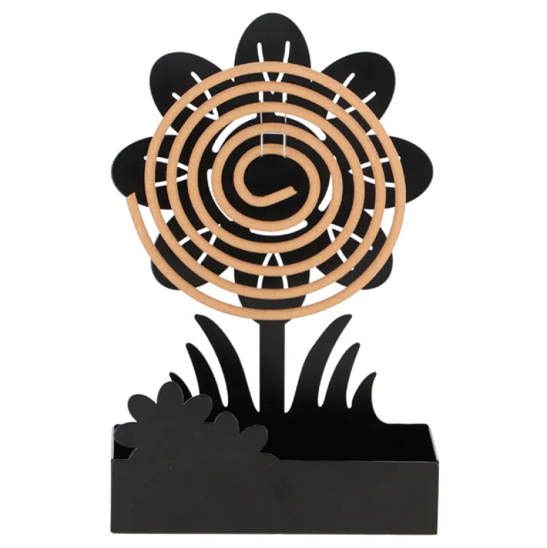 Porte-spirale de citronnelle en fer et 10 spirales de citronnelle à faire brûler