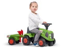 Porteur enfant tracteur claas avec remorque 1 à 3 ans - falk