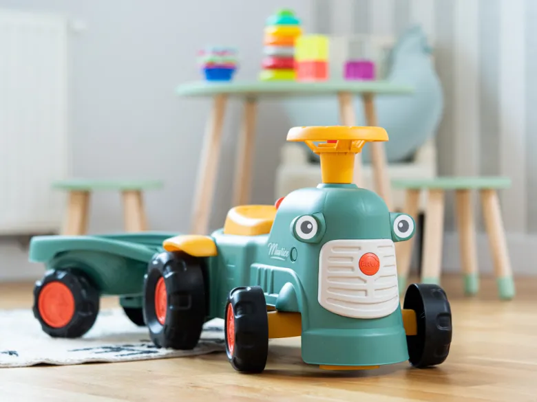 Porteur tracteur maurice vert avec remorque 1 à 3 ans - falk