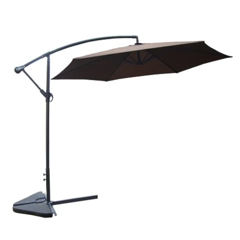 Porticcio parasol marron déporté rond 3 x 3 m