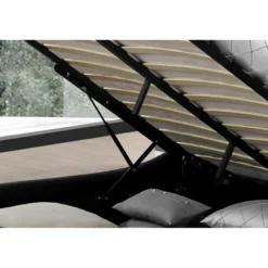 Portland lit coffre avec led 140 x 190 cm noir