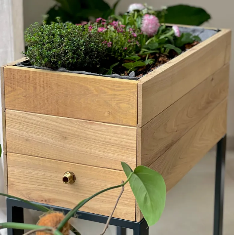 Potager aubade en acacia pieds acier