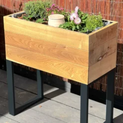 Potager aubade en acacia pieds acier