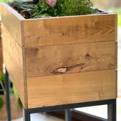 Potager aubade en acacia pieds acier