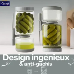 Pot à cornichon 1300 ml retournable avec pique inclus