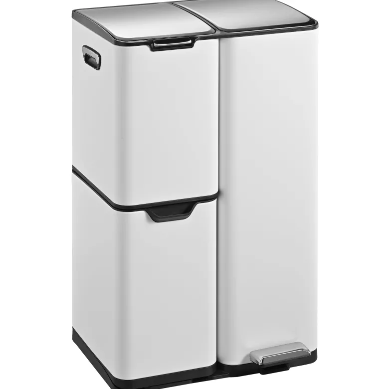 Poubelle de tri inox haja 60l 3bacs