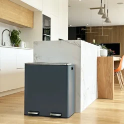 Poubelle de tri inox major 60l 2bacs