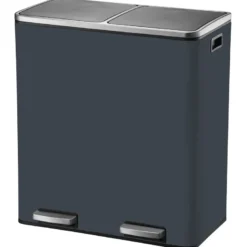 Poubelle de tri inox major 60l 2bacs