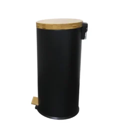 Poubelle à pédale inox bois forest 30l