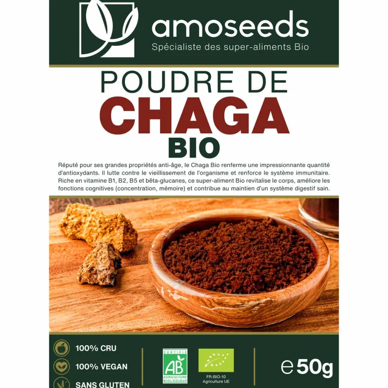 Poudre de chaga bio 50g