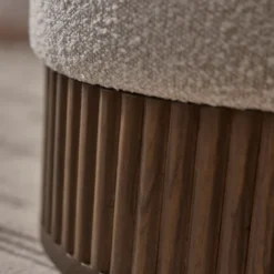 Pouf en mindi et tissu bouclette 38 cm