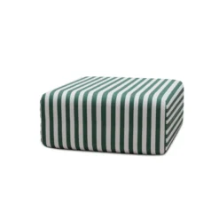 Pouf modulable - tissu extérieur à rayures Vert foncé et Blanc