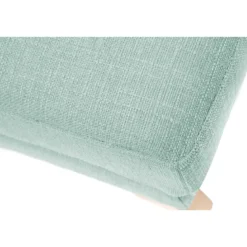 Pouf repose-pieds déhoussable en tissu vert lagon et bois clair oslo