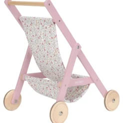 Poussette pour poupée en bois