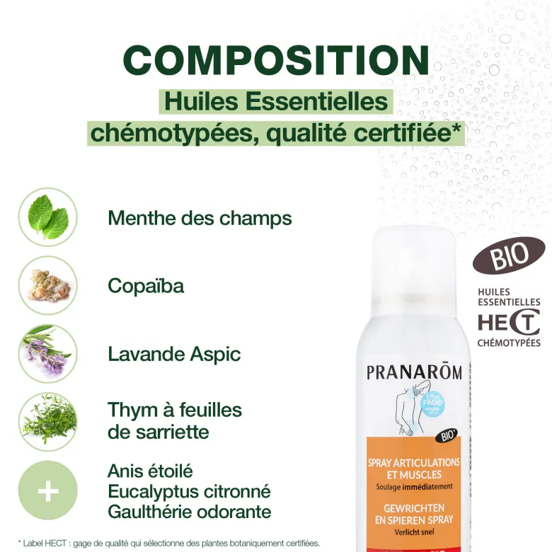 Pranarom - spray articulations et muscles - bio