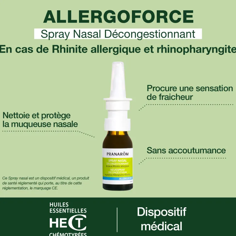 Pranarom - spray nasal décongestionnant pour rhinite allergique