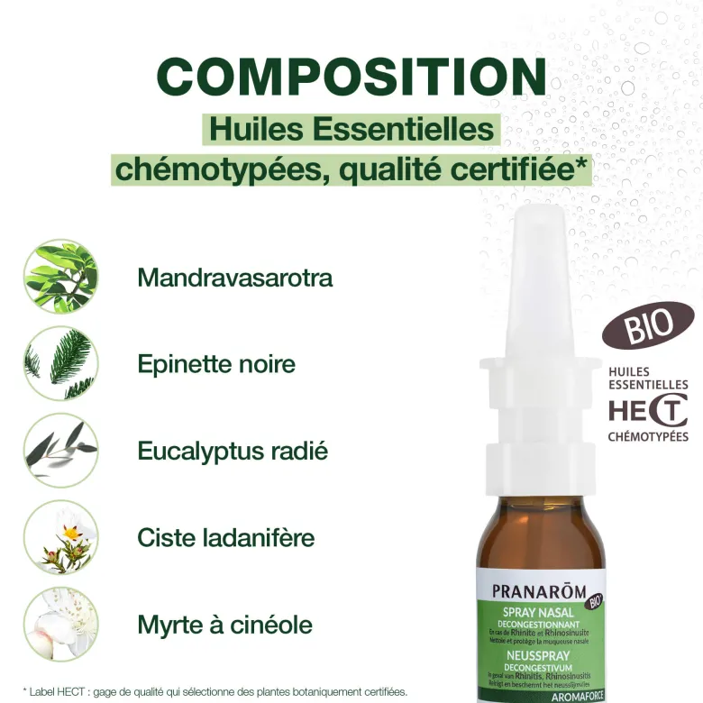 Pranarom - spray nasal dm - décongestionnant - bio
