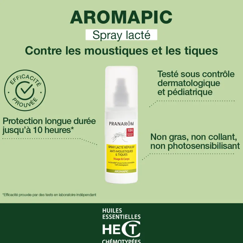 Pranarom - spray répulsif anti-moustiques et tiques + roller après-piqûres - bio