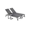 Prato lot de 2 transats et une table d'appoint noir