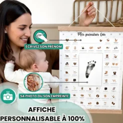 Premières fois ourson cadre empreinte