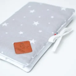 Protège carnet santé bébé coton gris 17