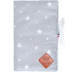 Protège carnet santé bébé coton gris 17