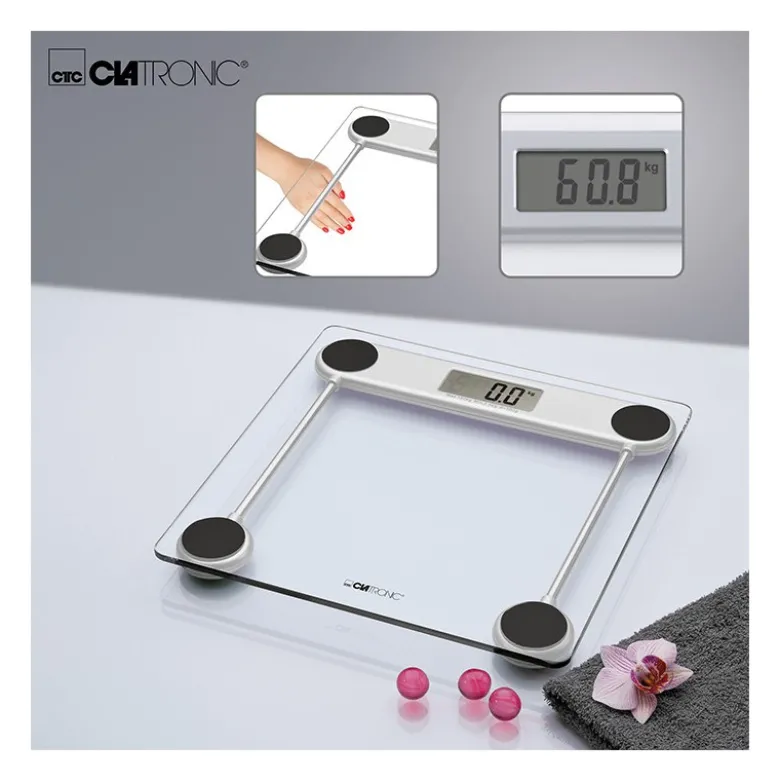 Pèse personne électronique en verre clatronic pw 3368