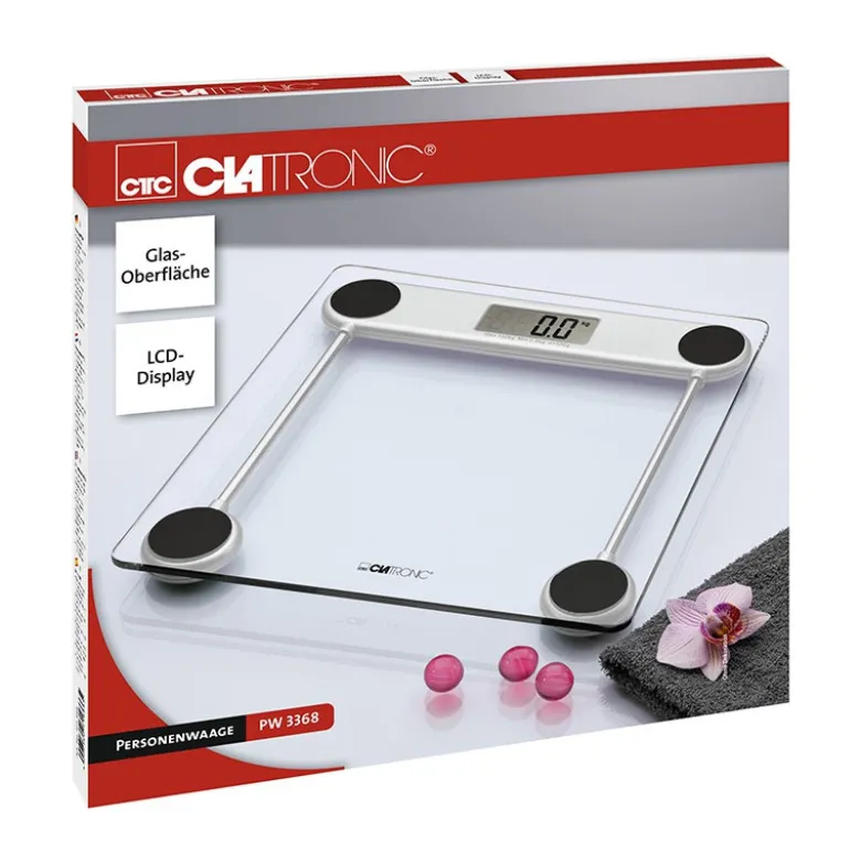 Pèse personne électronique en verre clatronic pw 3368