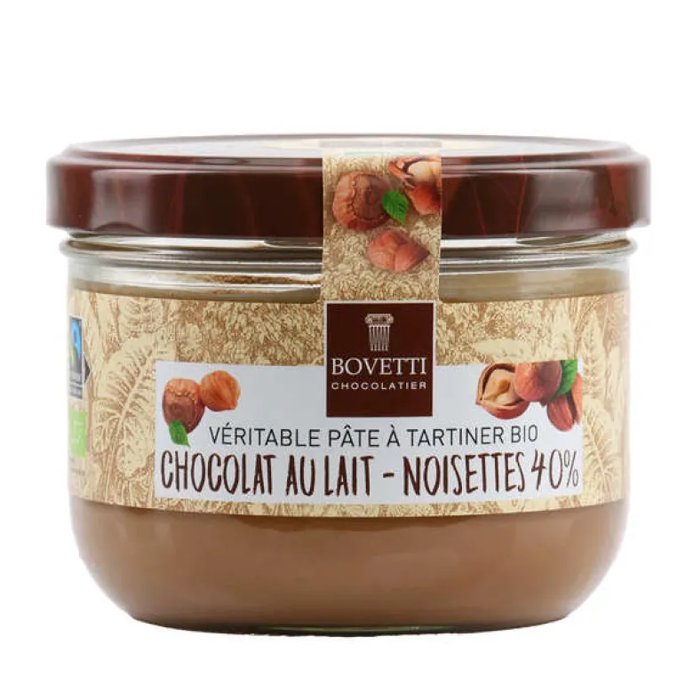 Pâte à tartiner bio noisettes chocolat au lait sans huile de palme