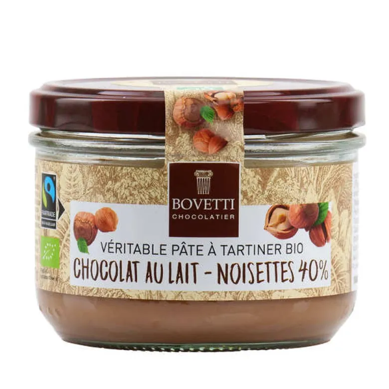 Pâte à tartiner bio noisettes chocolat au lait sans huile de palme