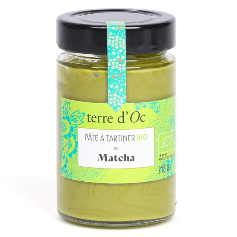Pâte à tartiner bio saveur thé vert matcha 215 g terre d'Oc