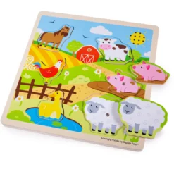 Puzzle de sons de ferme en bois