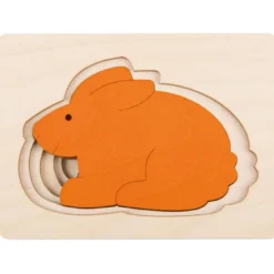 Puzzle enfant encastrement hape 5 lapins