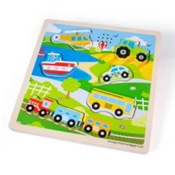 Puzzle sonore de transport en bois