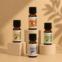 Quatuor d'huiles essentielles eucalyptus, arbre à thé, lavandin & orange