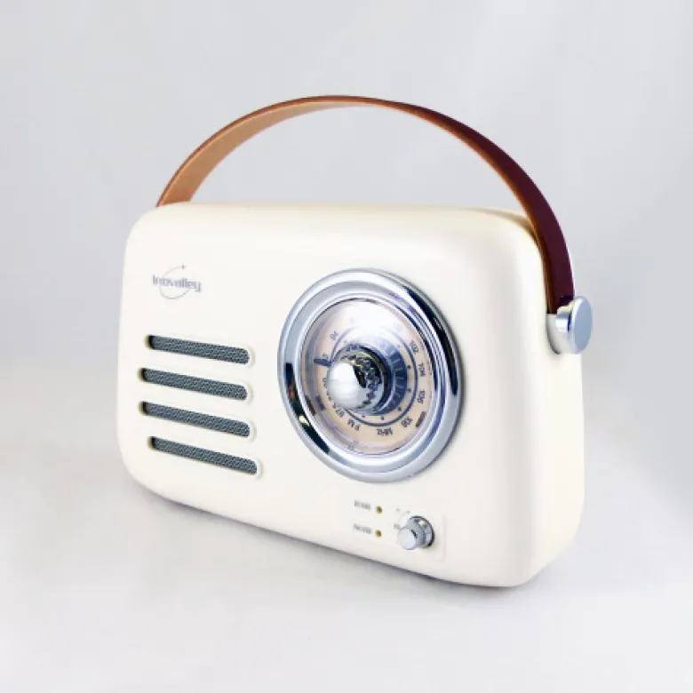Radio vintage portative bluetooth beige