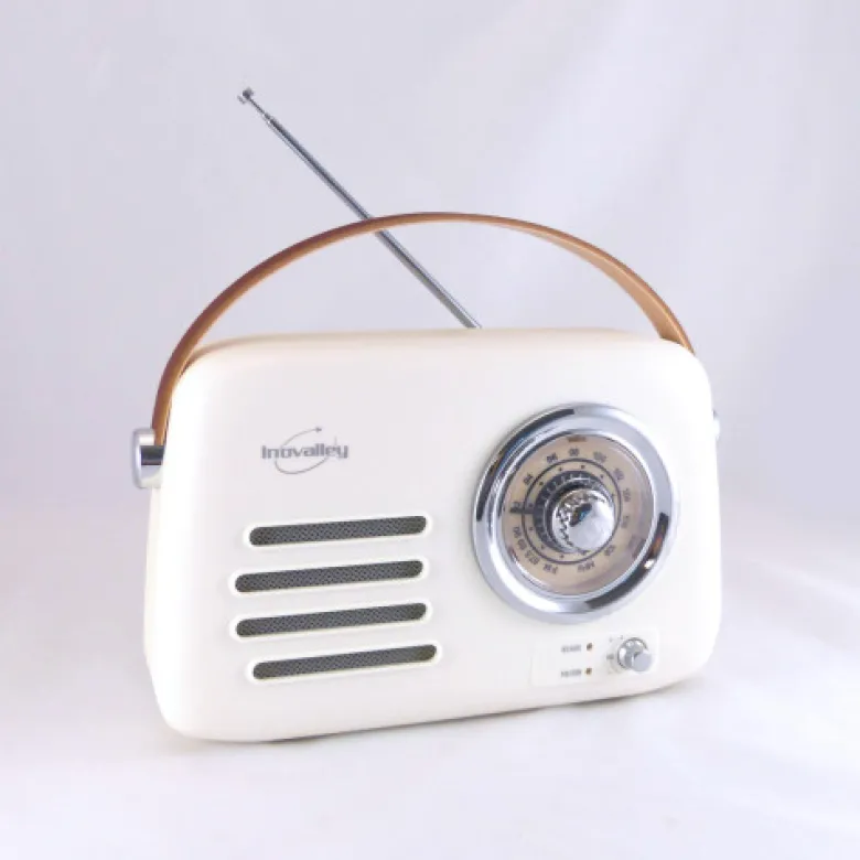 Radio vintage portative bluetooth beige
