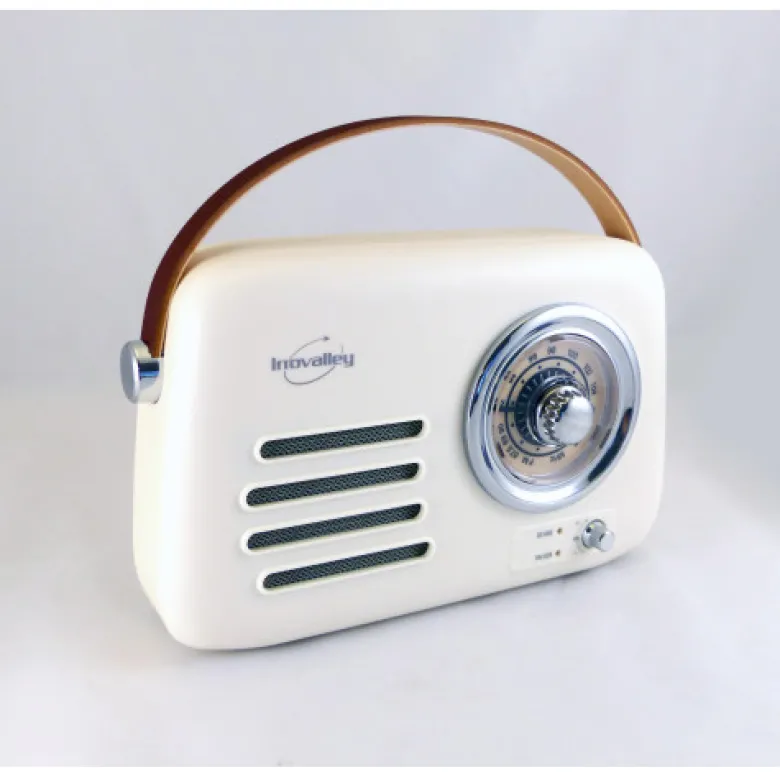Radio vintage portative bluetooth beige