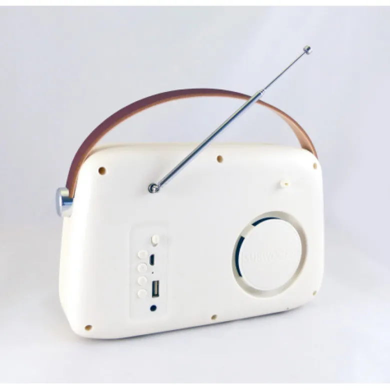 Radio vintage portative bluetooth beige