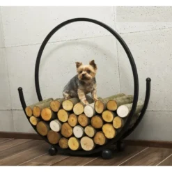 Range-bûches rond spiral en acier ø 80cm
