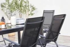 Ravenne table de jardin et 6 chaises en aluminium gris