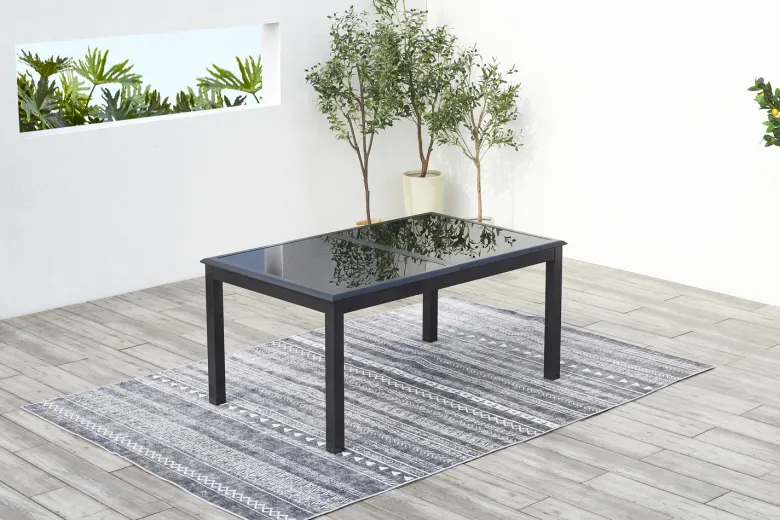 Ravenne table de jardin et 8 chaises en aluminium gris