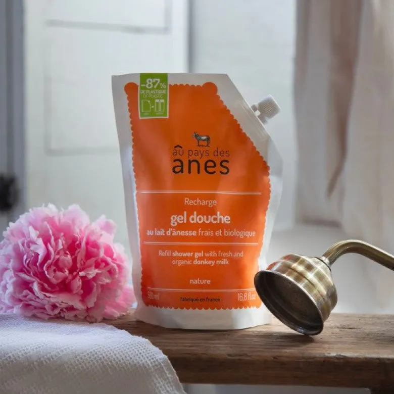 Recharge gel douche au lait d'ânesse frais et bio