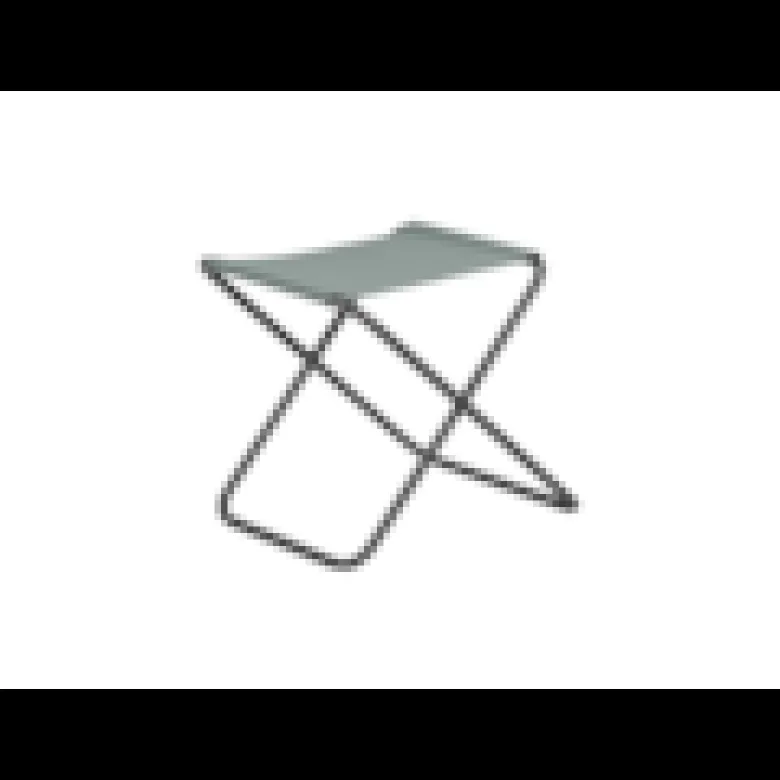 Repose pieds - chico - acier anthracite batyline vert sauge - l.49xl.61xh.42cm