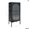 Retro-vitrine 1 porte en verre ondulé et acier noir 50x110 cm