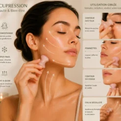 Rituel visage douceur du quartz en pierre véritable pour redessiner les traits
