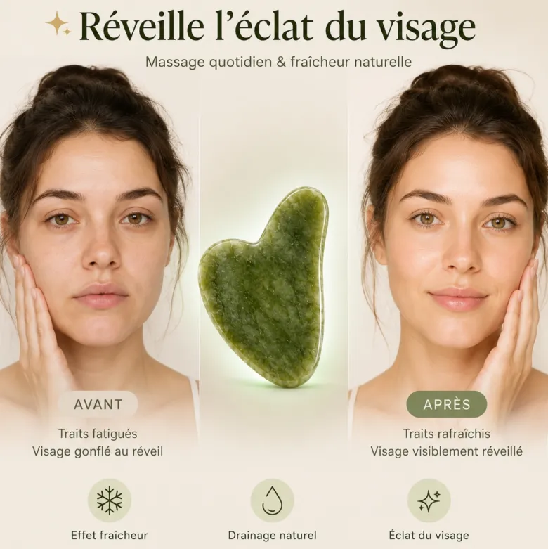 Rituel visage duo jade en pierres véritables pour raffermir les traits